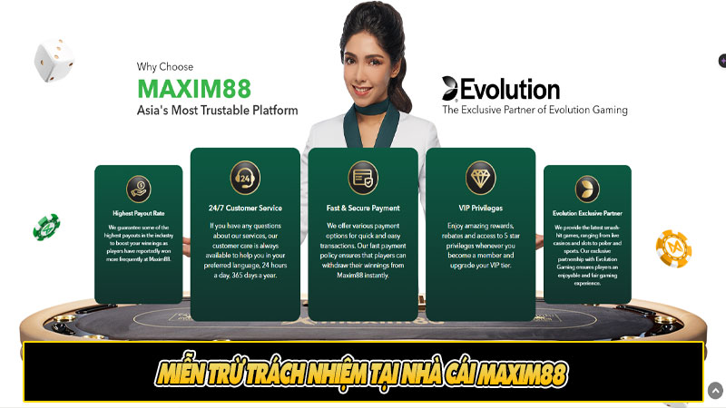 Miễn trừ trách nhiệm tại nhà cái Maxim88